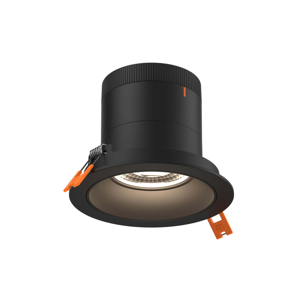 4in Modular Downlight, 5CCT, 35 degree Beam Angle, Regressed, Black, Black Trim