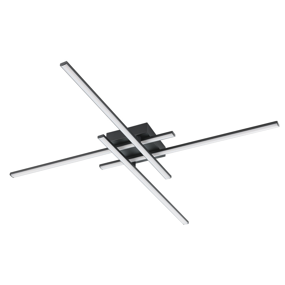 4 LT Integrated LED Ceiling Light w/ Black Finish & White Diffuser