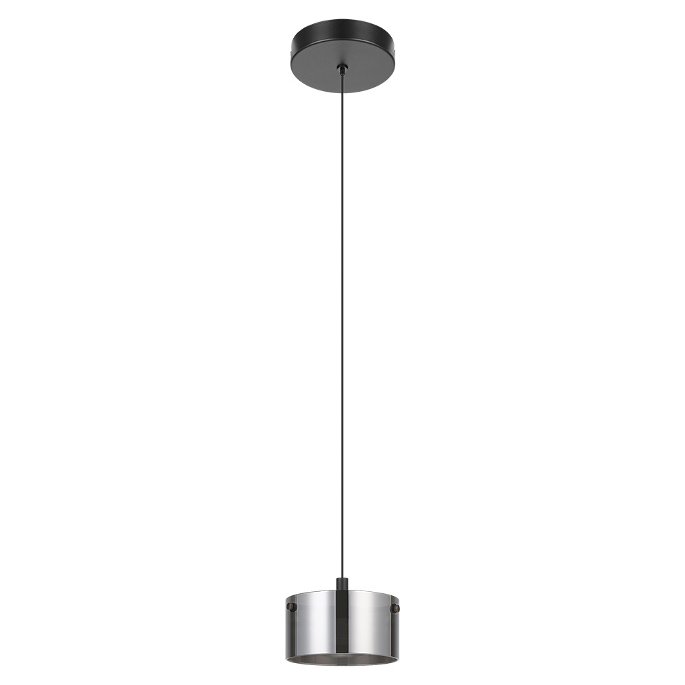 1 LT Mini Pendant Black Finish & Black Transparent Glass Shade