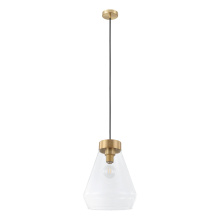 Eglo Canada 205327A - 1 LT Pendant w/ a  Brushed Gold Finish & Clear Glass Shade