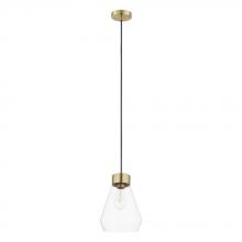 Eglo Canada 205324A - 1 LT Pendant w/ Brushed Gold Finish & Clear Glass Shade