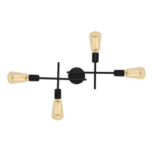 Eglo Canada 205768A - 4 LT Open Bulb Wall/Ceiling Light w/ Matte Black Finish