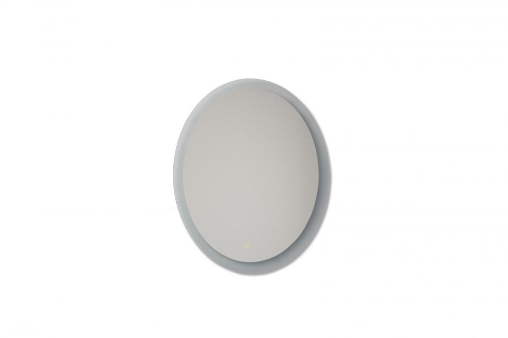 Oval LED Mirror with defogger, dimmer, 3CCT 3000K, 4000K, 5000K, 30” x 24” x 1.8”
